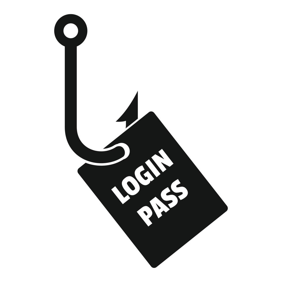 Login pass fishing icon, simple style vector