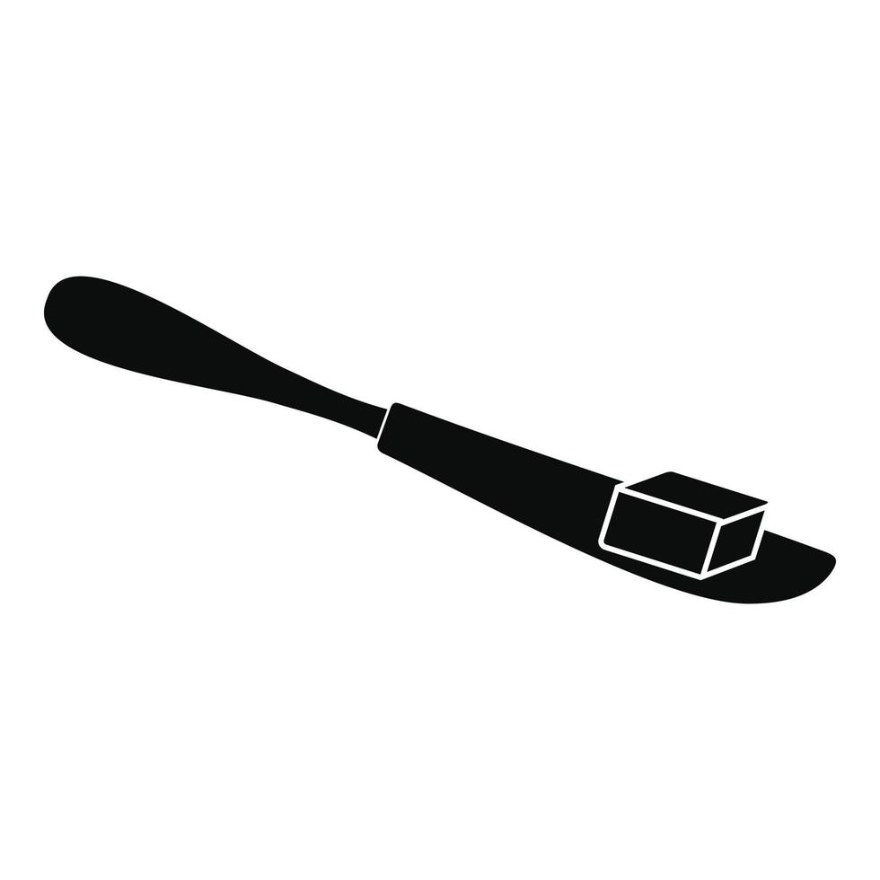 Butter on knife icon, simple style vector