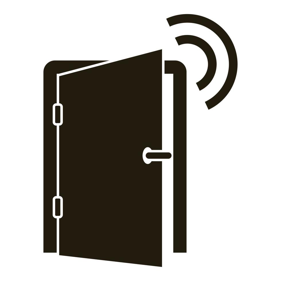 Smart open door icon, simple style vector