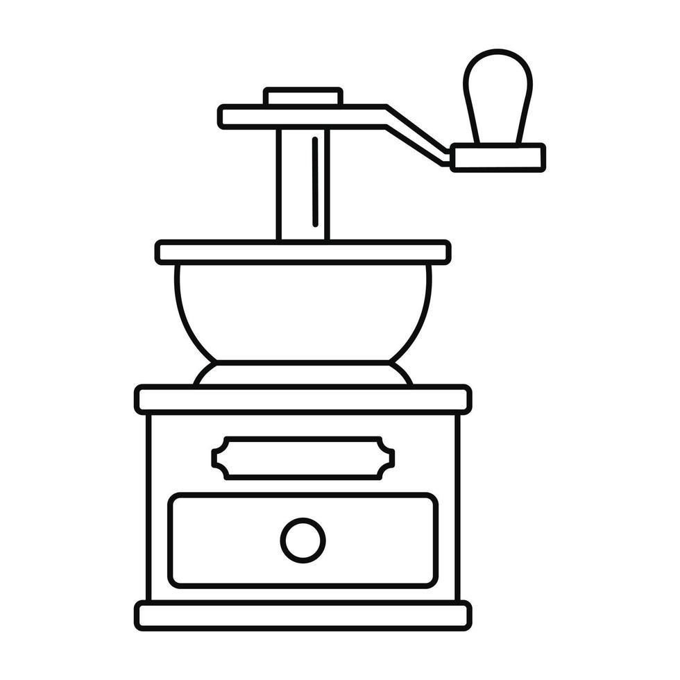 Coffee grinder icon, outline style vector