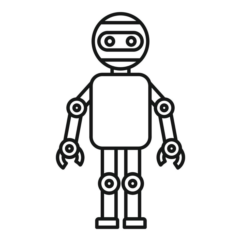 icono humanoide de máquina, estilo de esquema vector