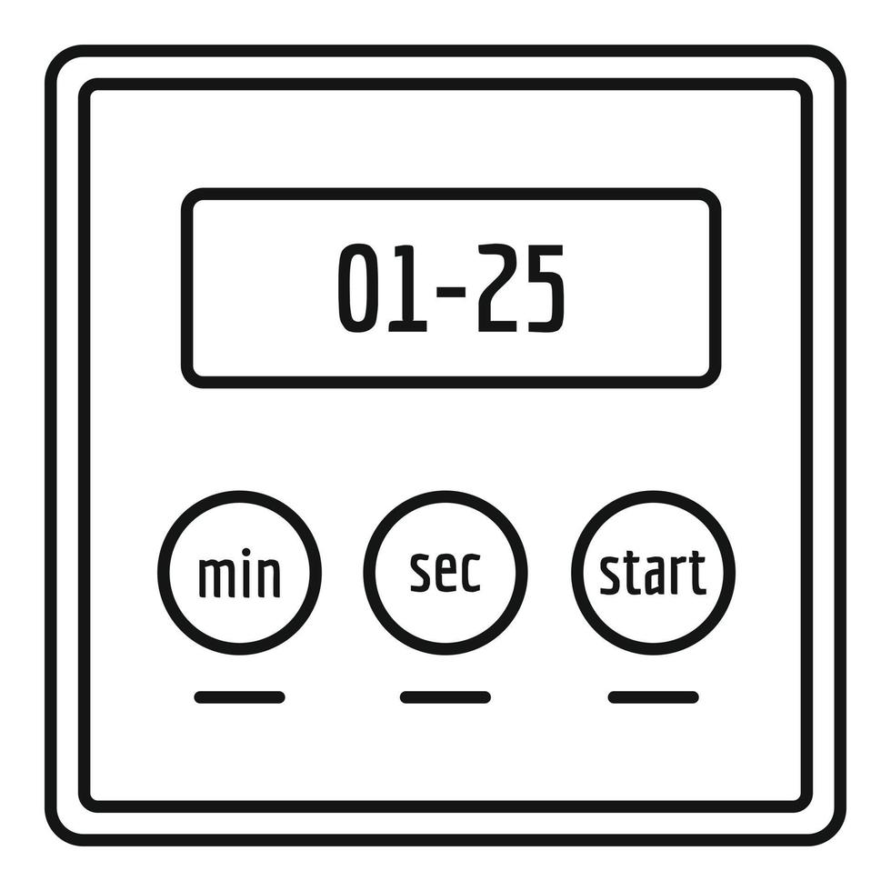 Alarm clock icon, outline style vector