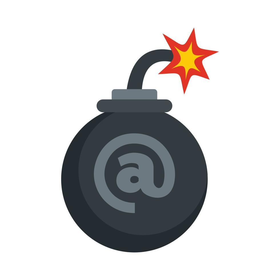 Mail bomb icon, flat style vector