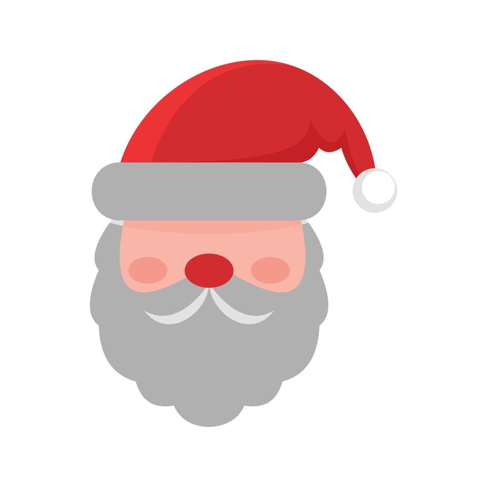 icono de cara de santa, estilo plano vector