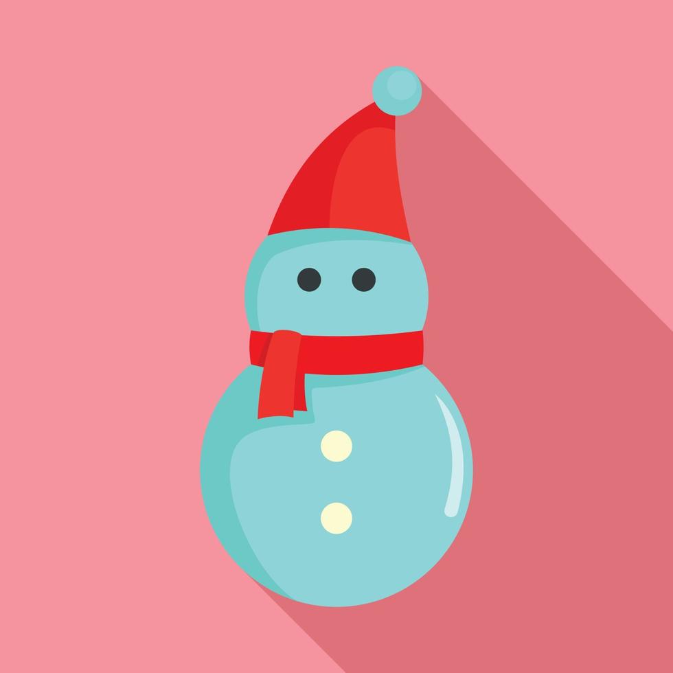 Snowman icon, flat style vector