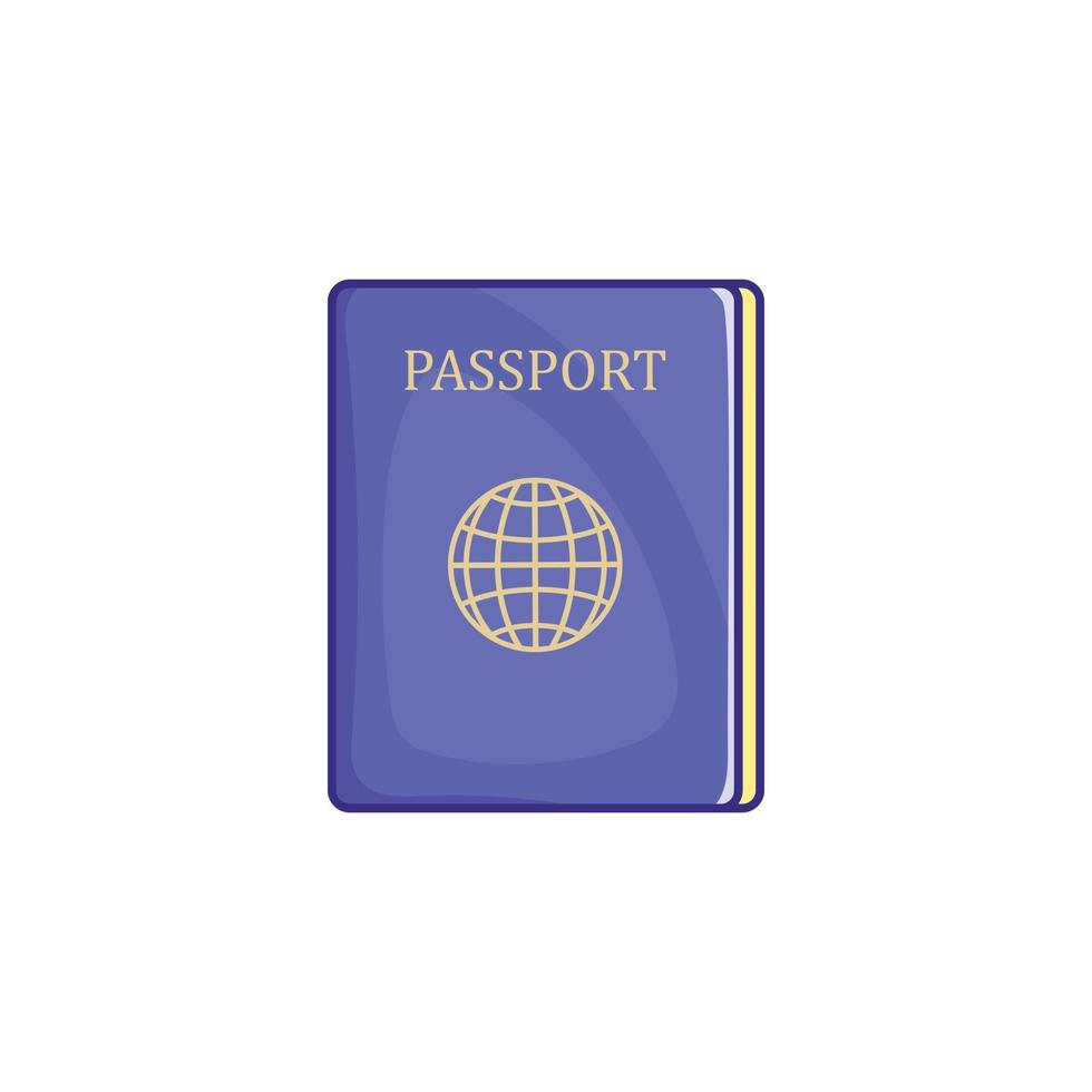 Passport icon in cartoon style vector