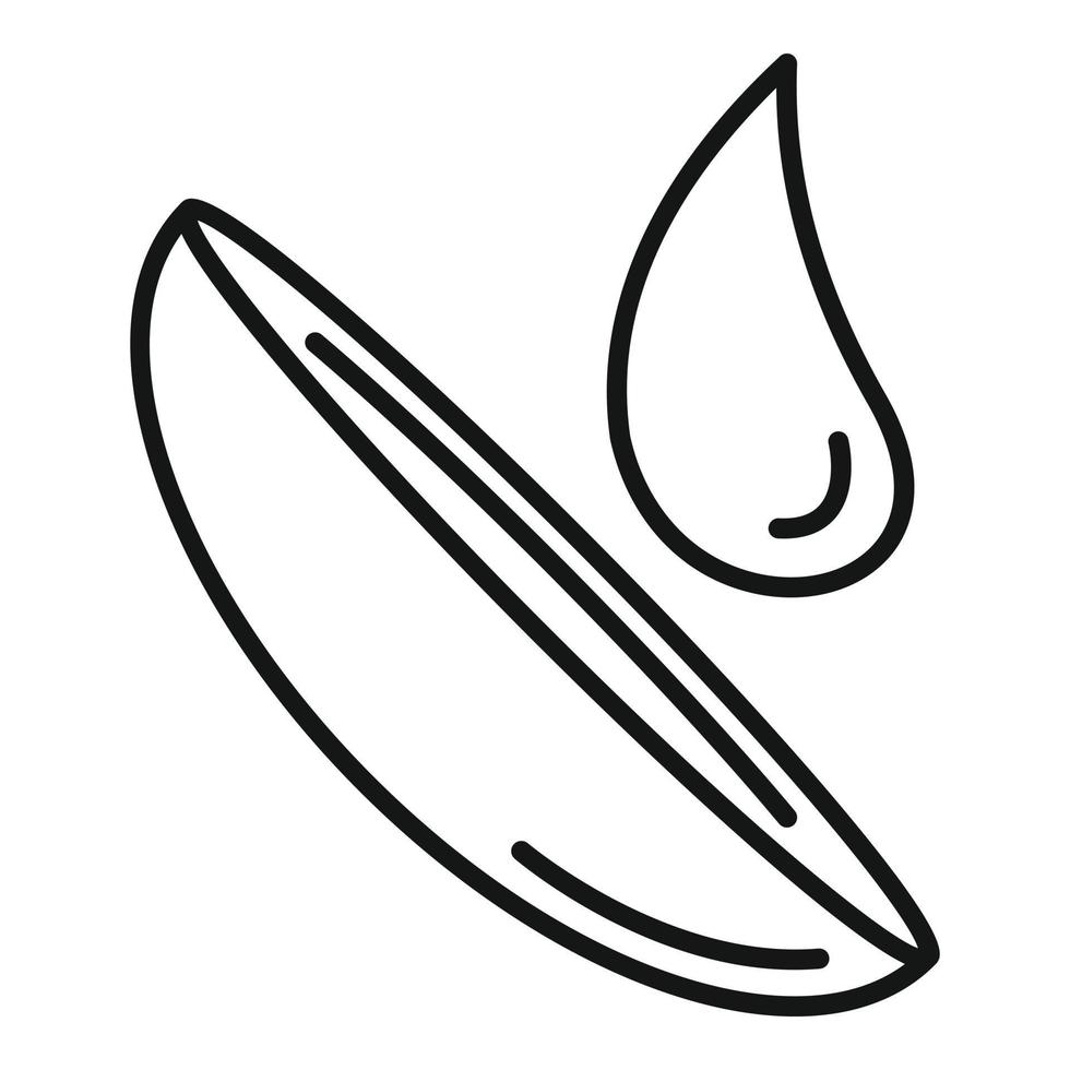 Drop contact lens icon, outline style vector