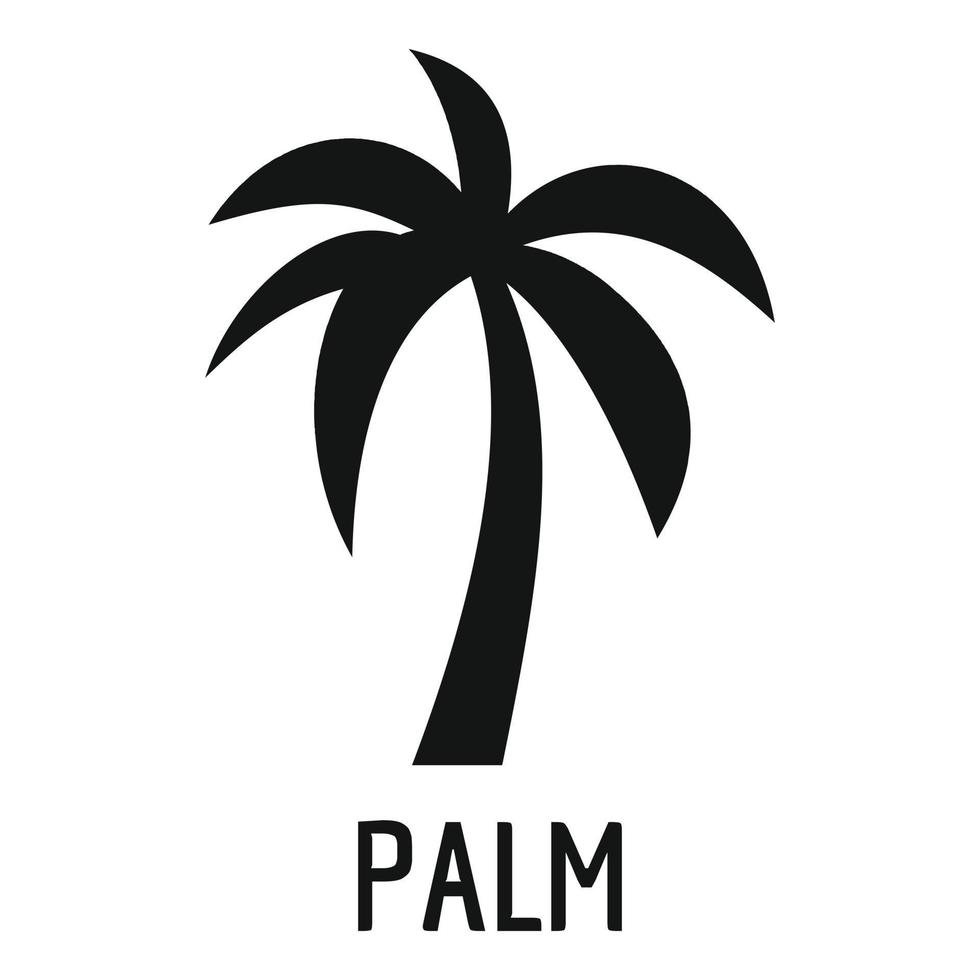 icono de palmera, estilo negro simple vector