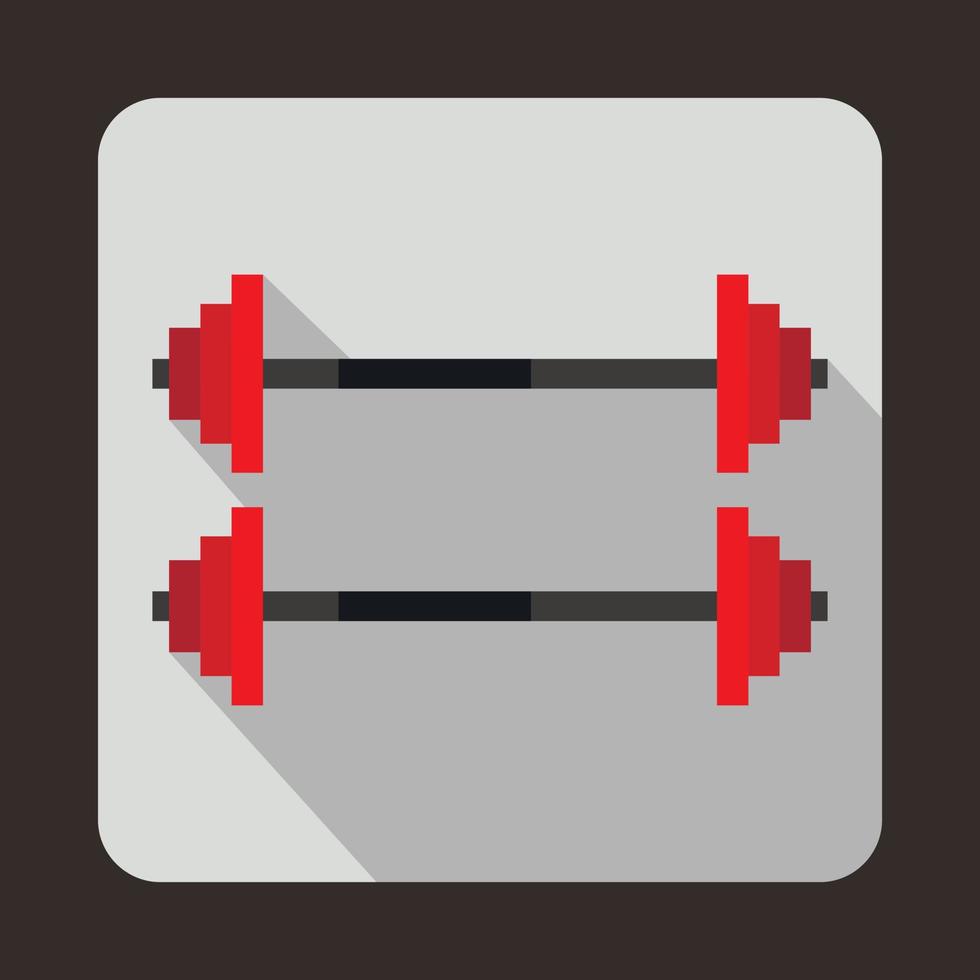 Two barbells icon, flat style vector