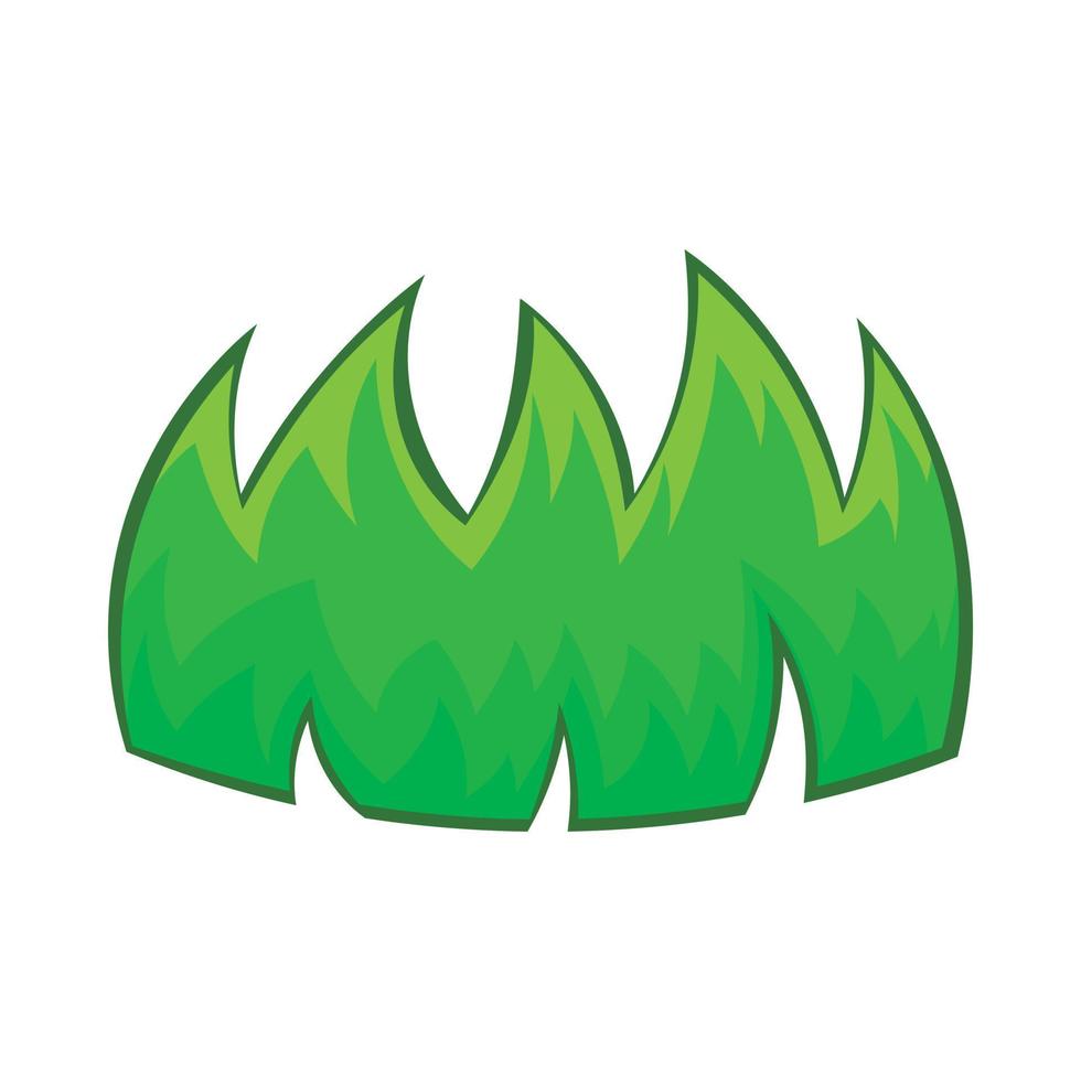 Green grass icon in cartoon style vector