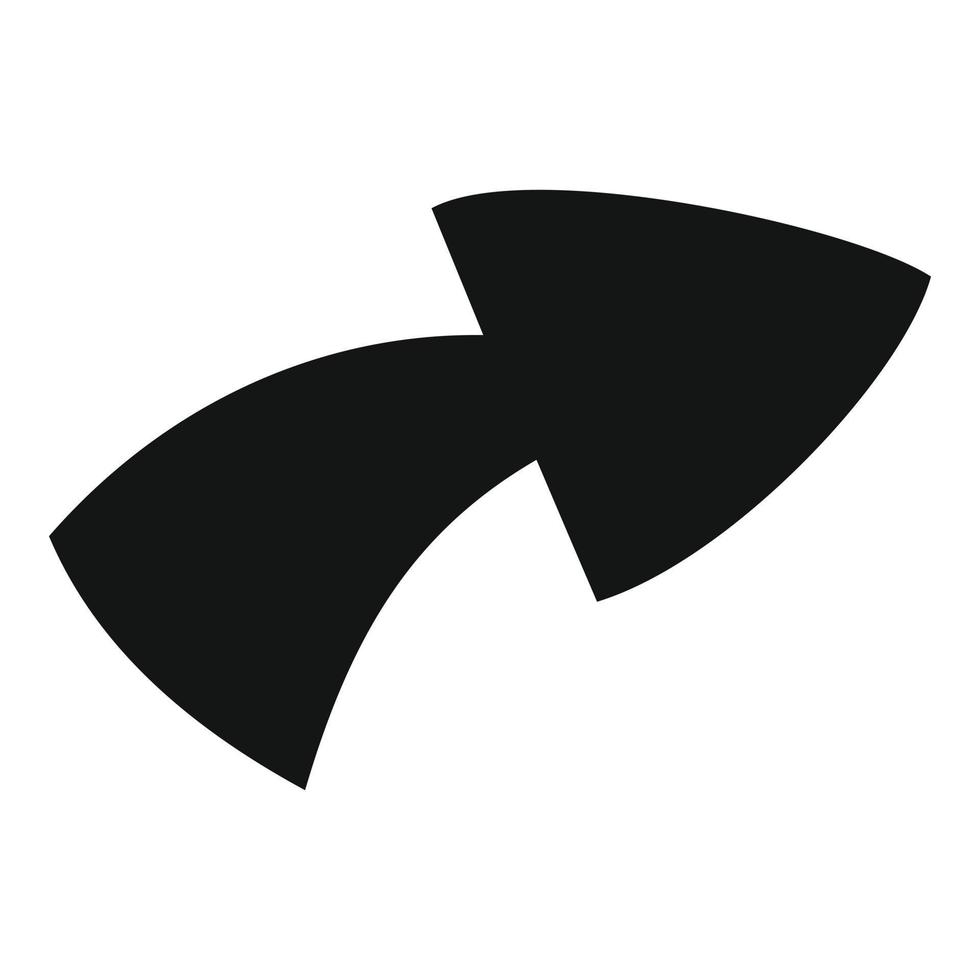 Arrow icon in black vector simple