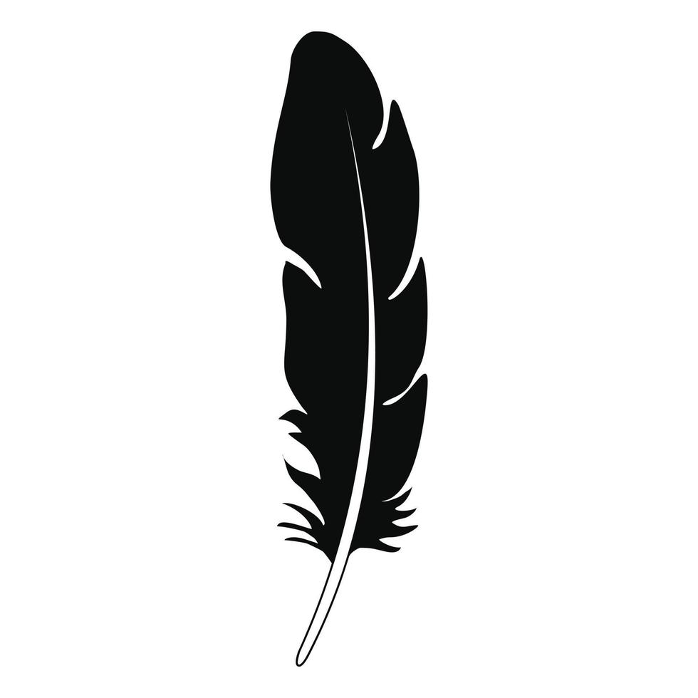 Rainbow feather icon, simple style vector