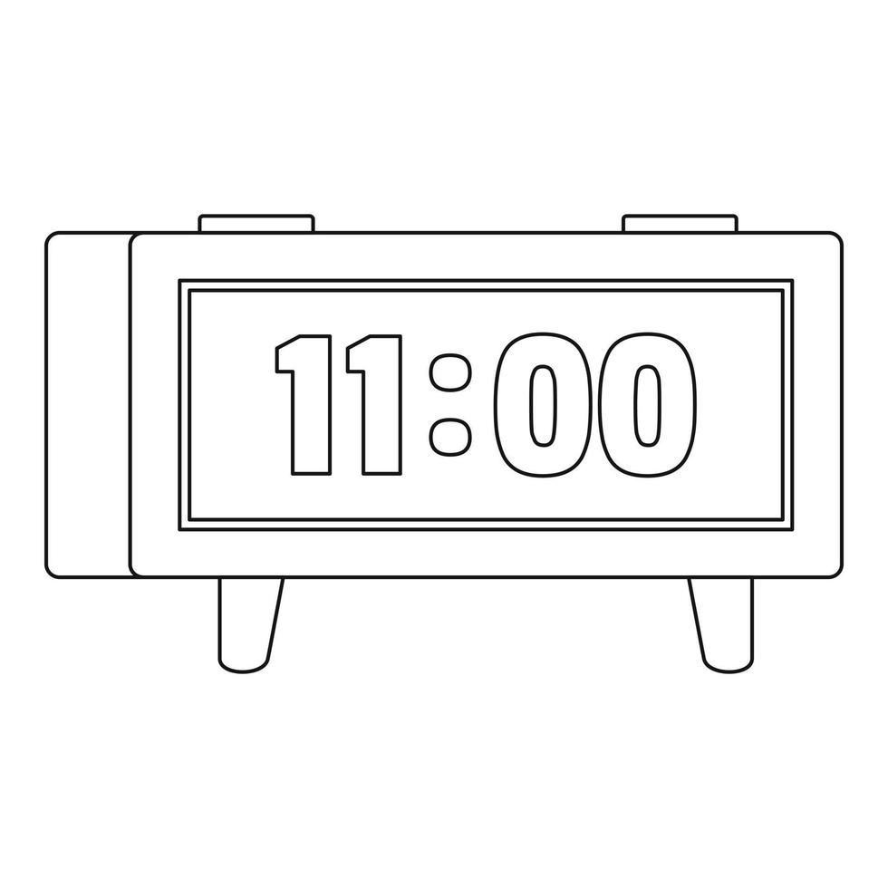 Digital clock icon, outline style. vector