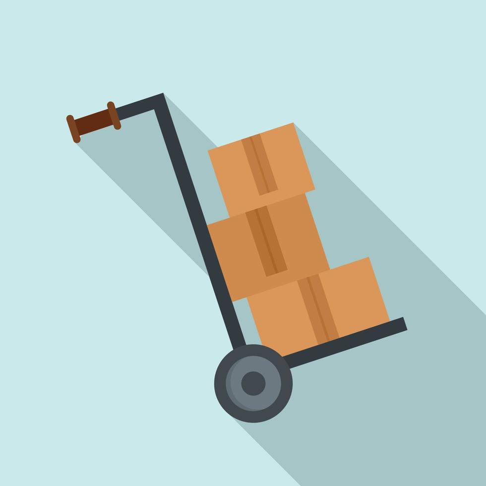 Warehouse cart box icon, flat style vector