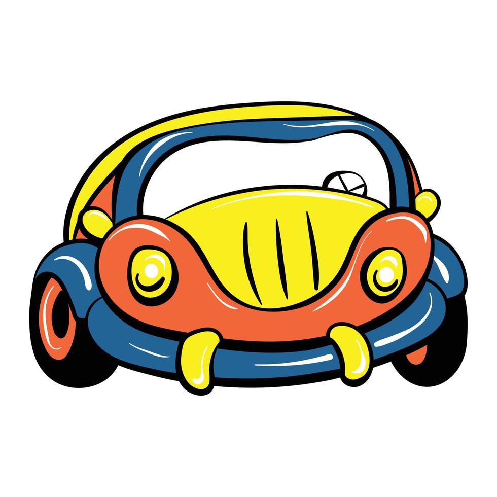 Car toy icon, cartoon style vector