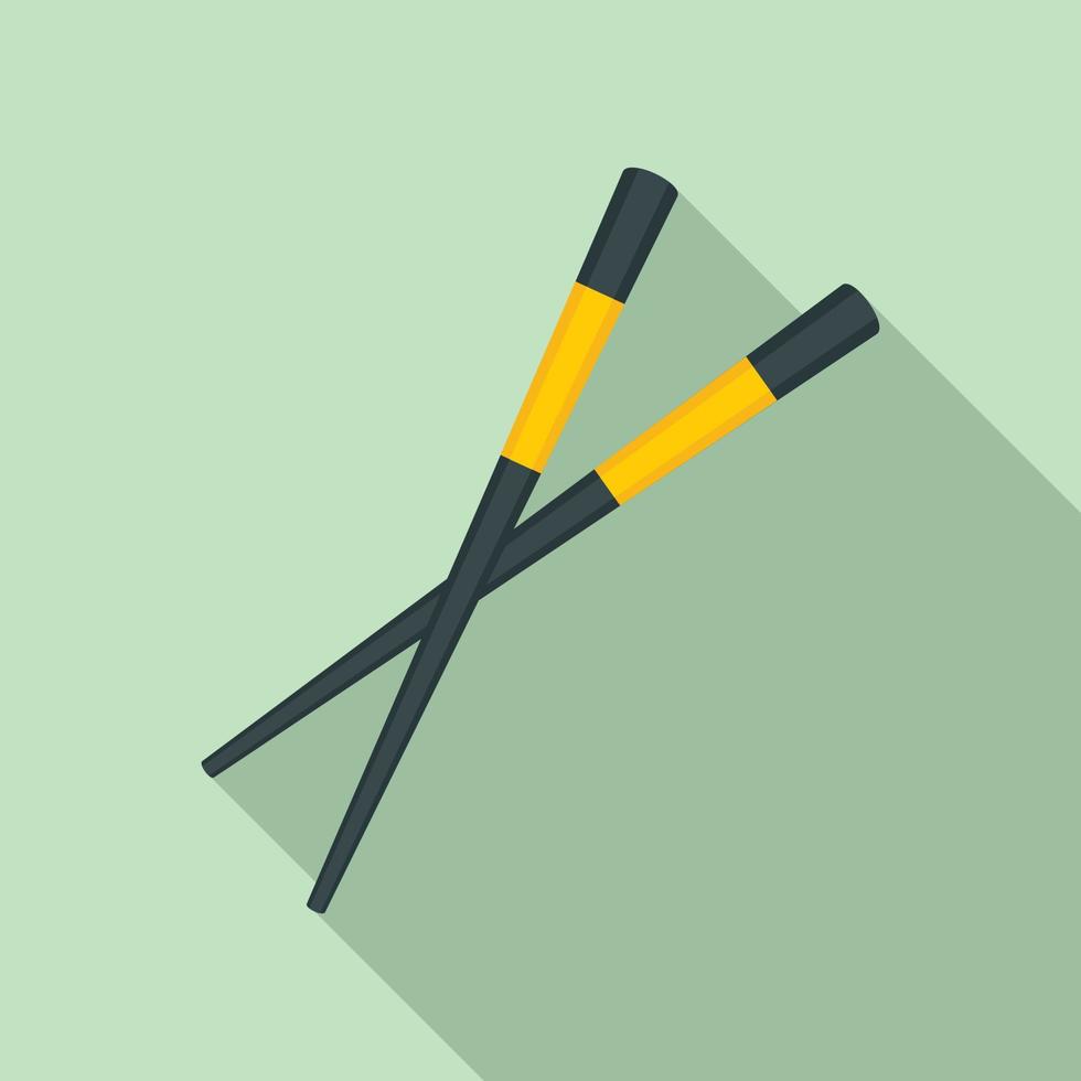 Sushi chopsticks icon, flat style vector