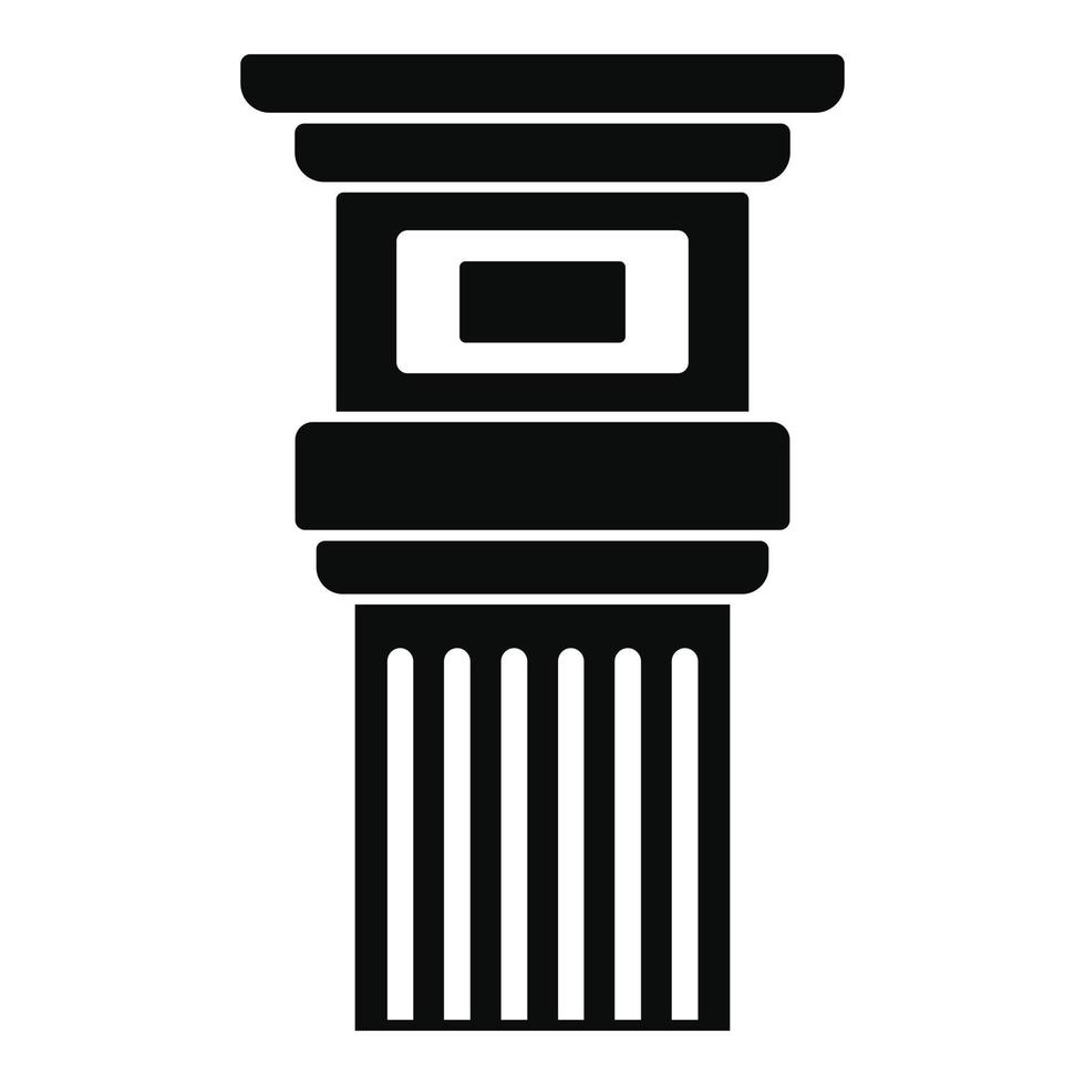 icono de columna romana, estilo simple vector