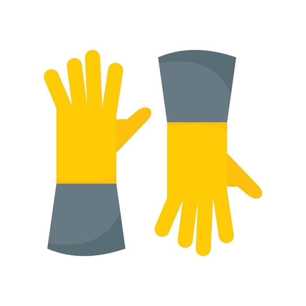 icono de guantes de granja, estilo plano vector