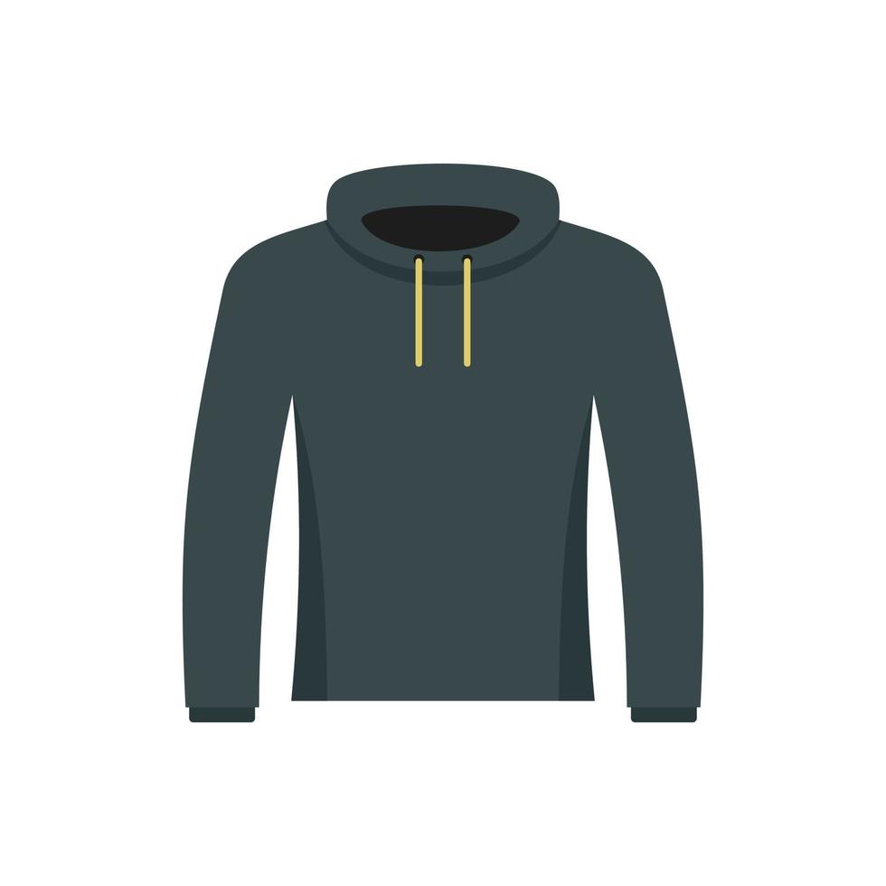 Hip hop hoodie icon, flat style vector