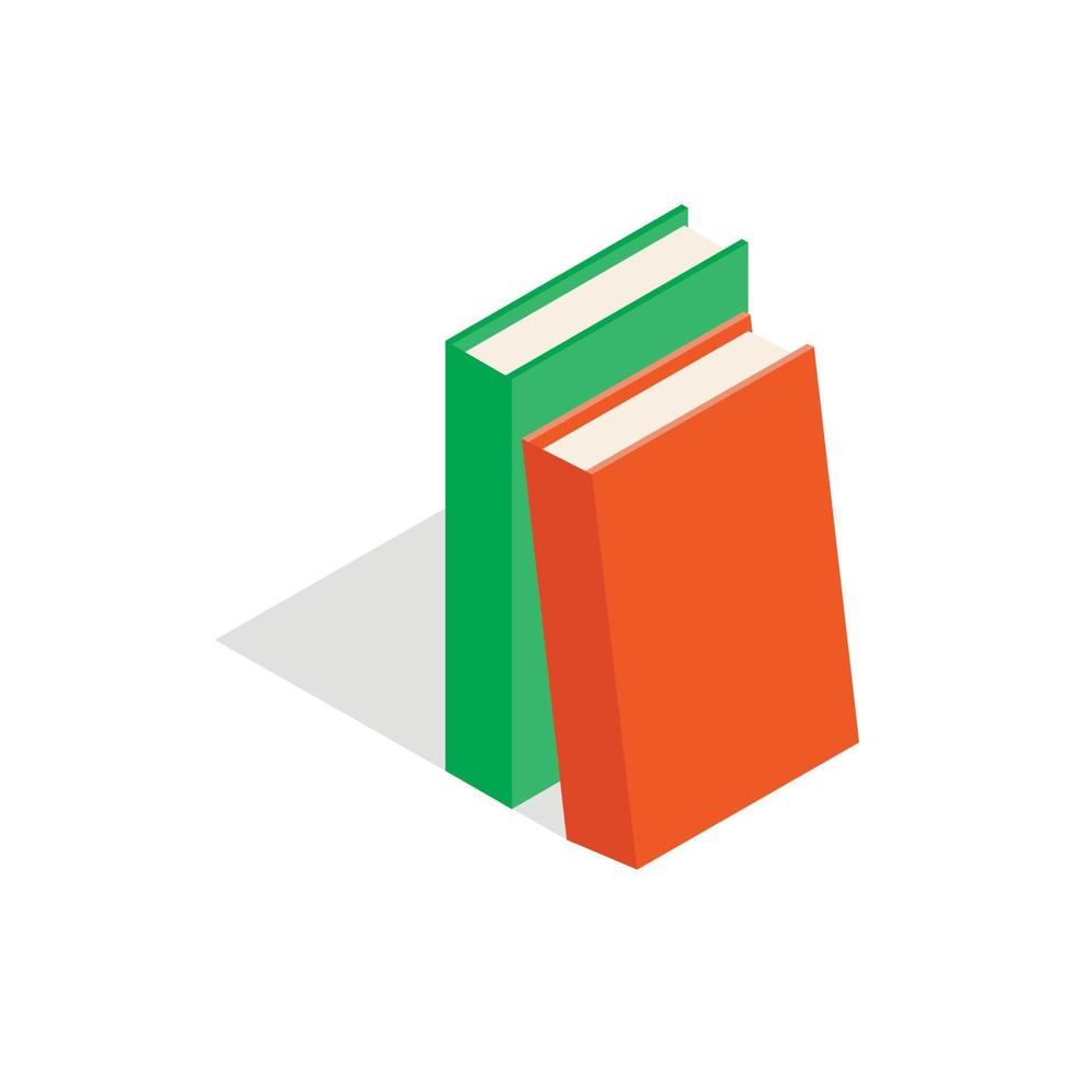 dos libros icono rojo y verde vector