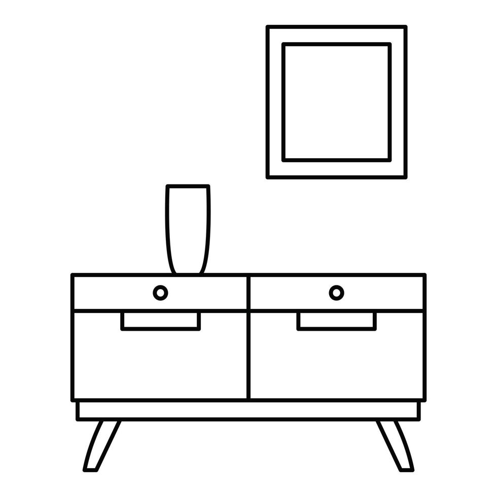 icono de cajón de la habitación, estilo de esquema vector