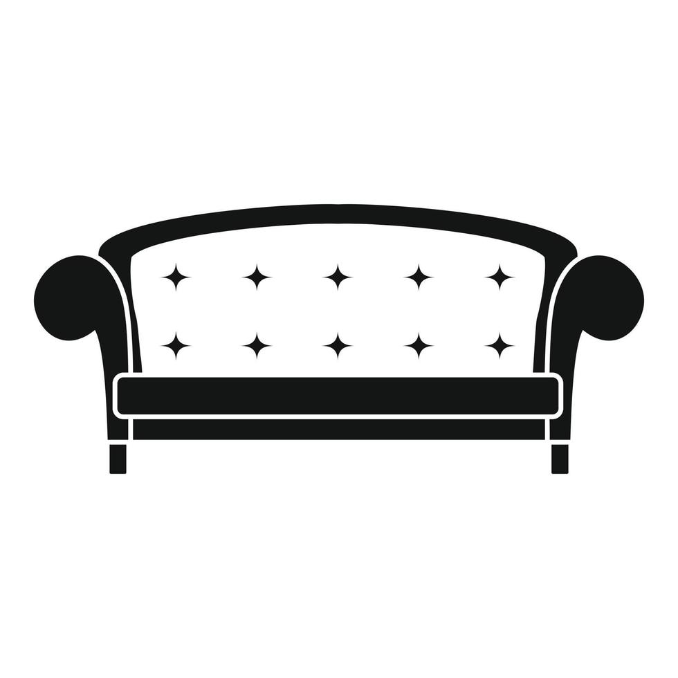 Crown sofa icon, simple style vector