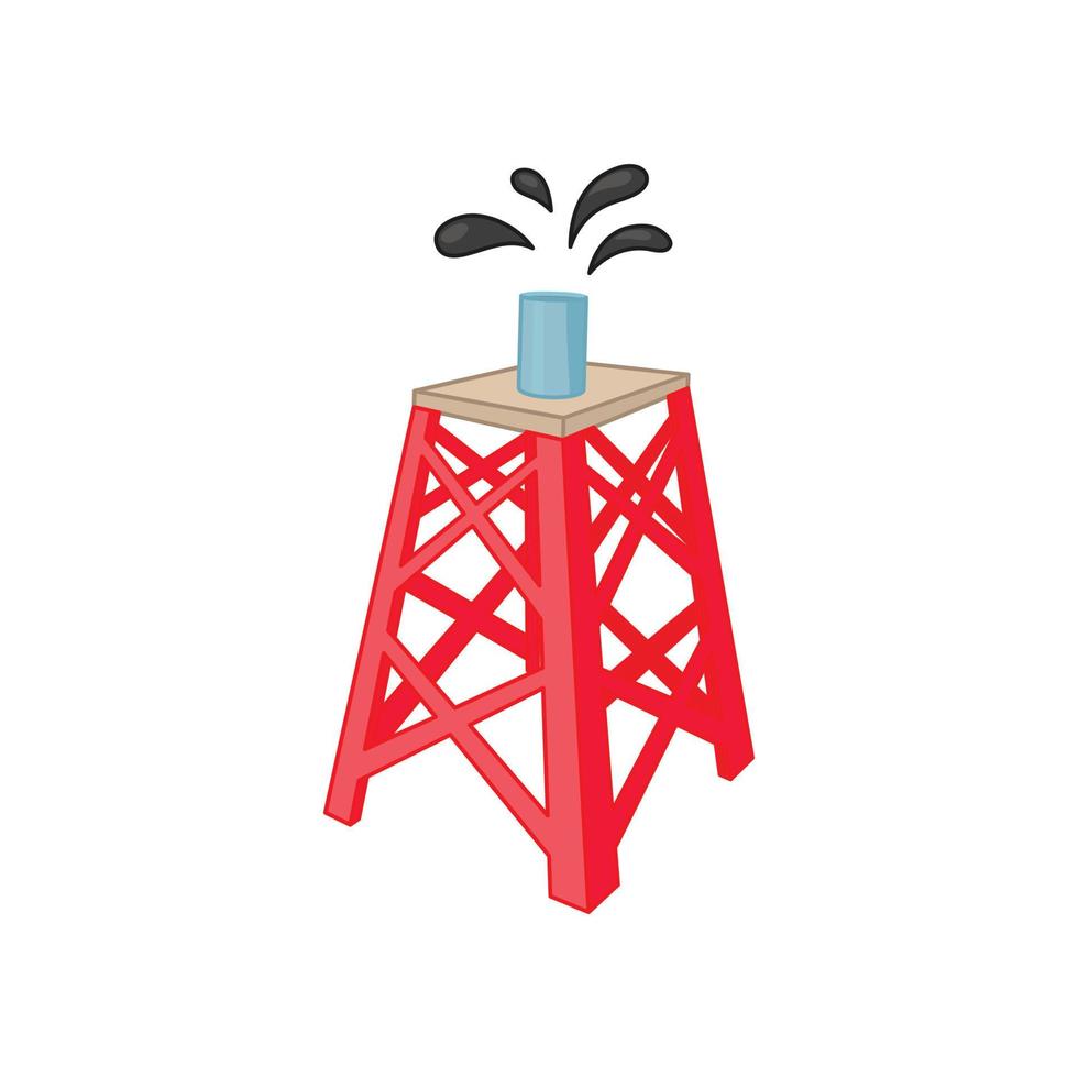 Oil rig icon in cartoon style vector