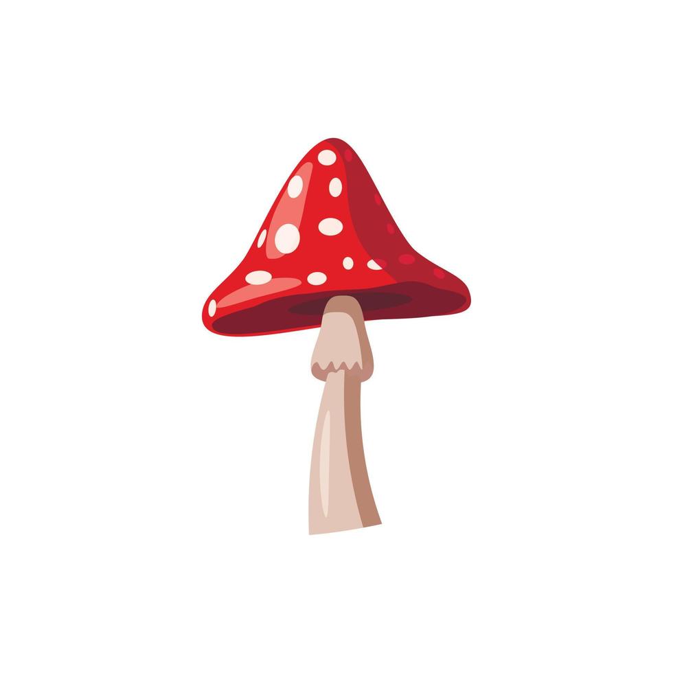 Agaric icon, cartoon style vector