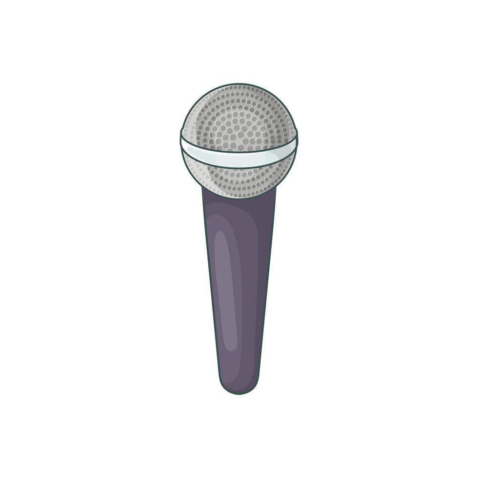 Microphone icon, cartoon style vector