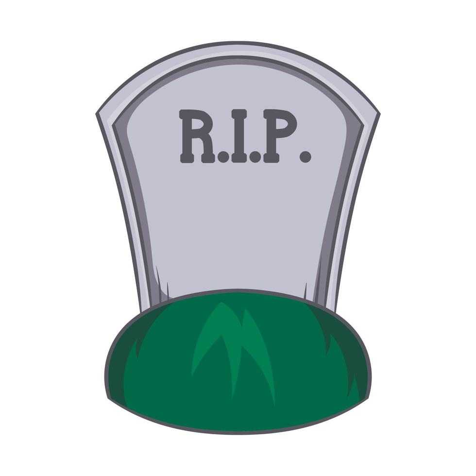 Grave rip icon, cartoon style vector