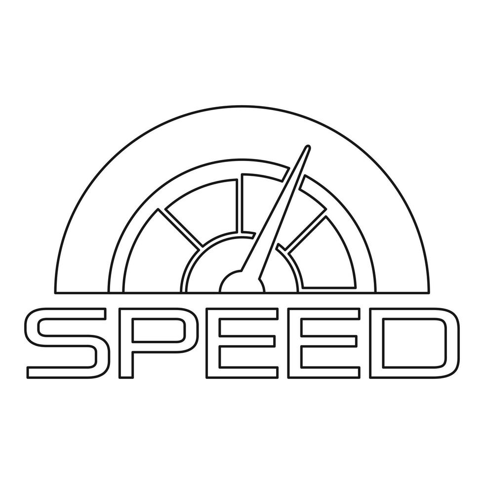 Trendy speedometer logo, outline style vector
