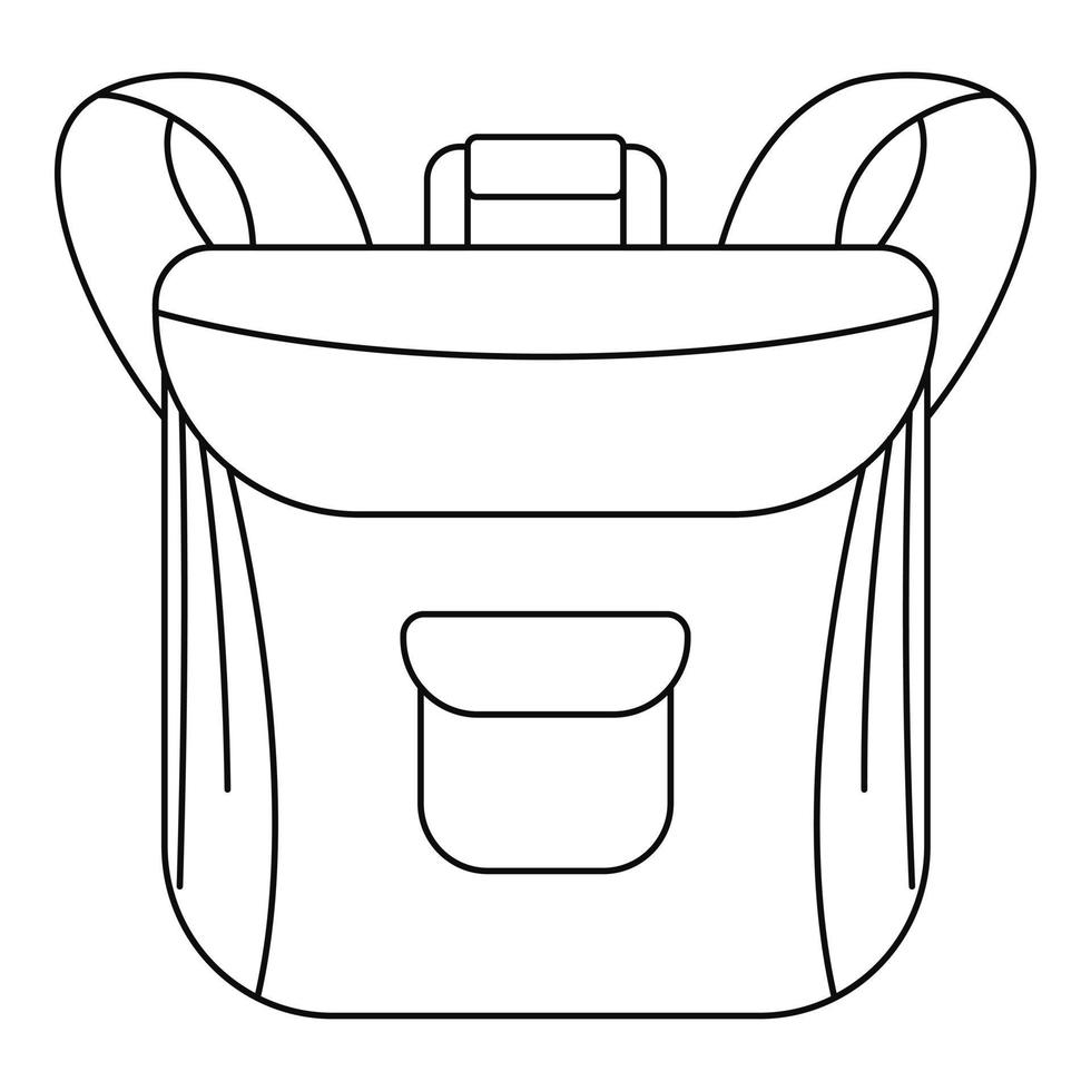 Small backpack icon, outline style vector