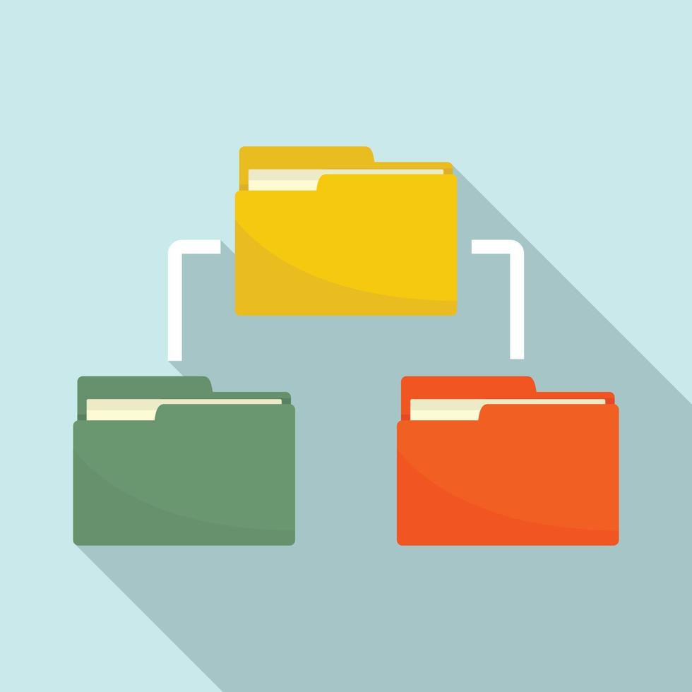 Folder network icon, flat style vector