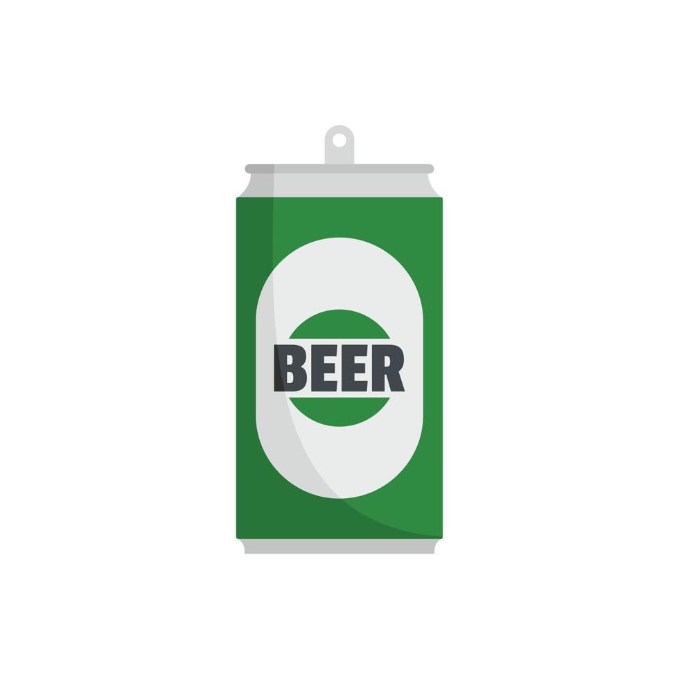 Beer can icon, flat style. vector