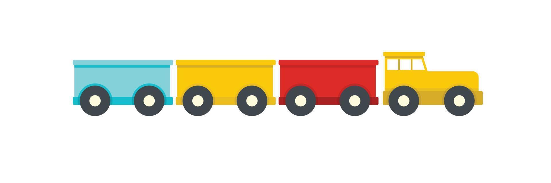 Tourist train icon, flat style. vector