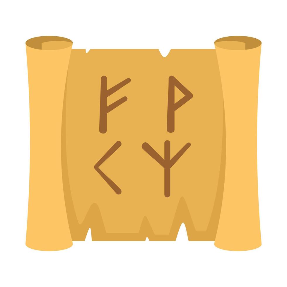 Magic old papyrus icon, flat style vector