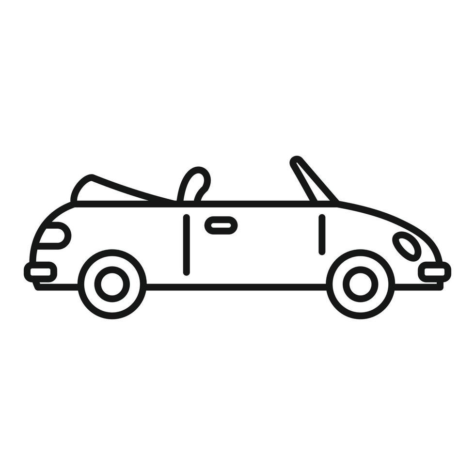 Retro cabriolet icon, outline style vector