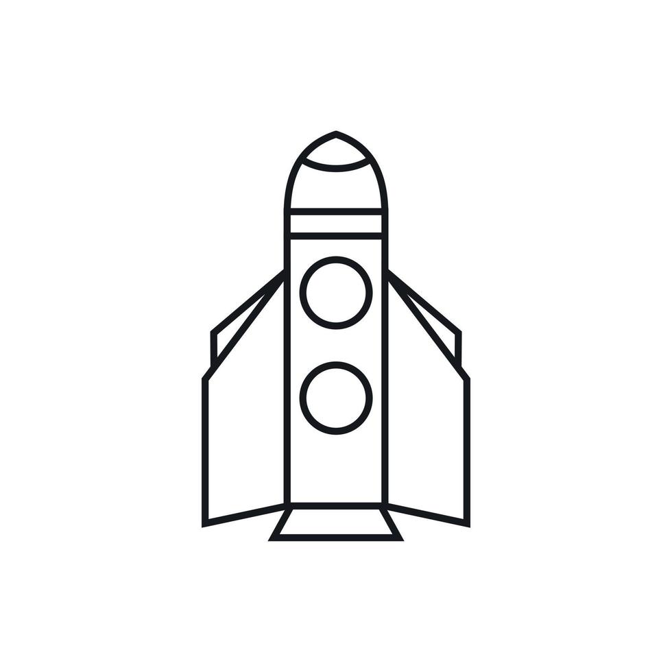 Rocket icon, outline style vector