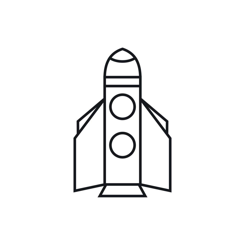 Rocket icon, outline style vector