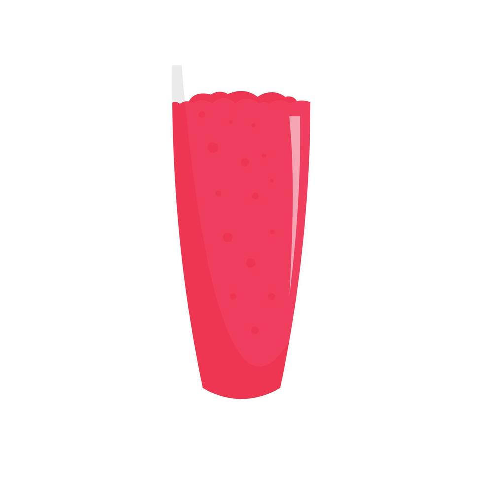 Cherry smoothie icon, flat style vector