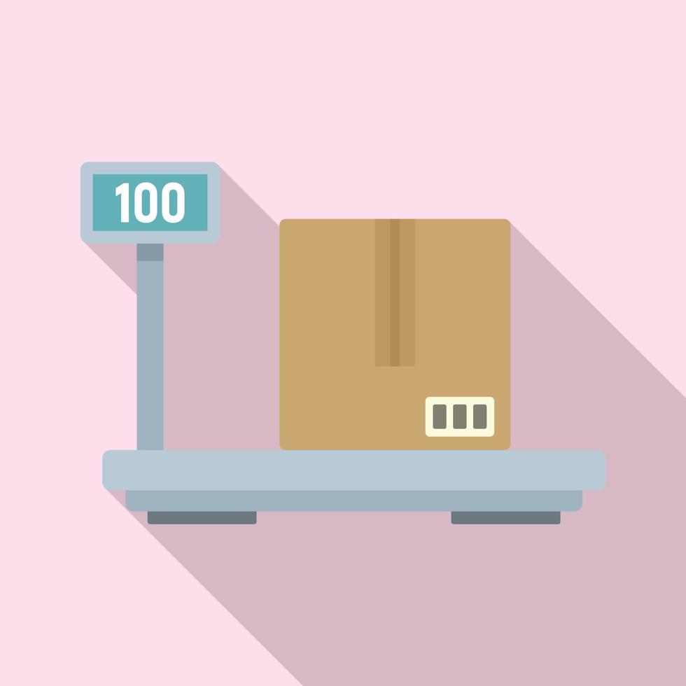 Warehouse scales icon, flat style vector