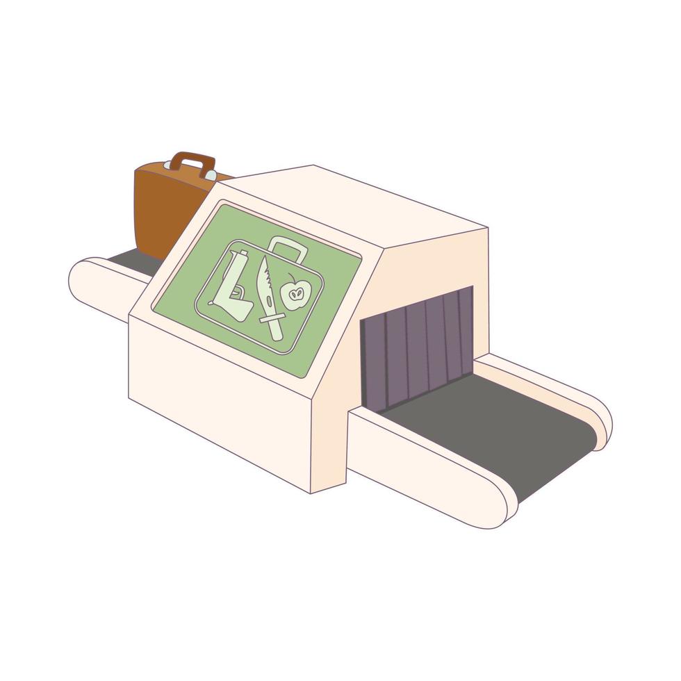 Luggage check in at the airport icon cartoon style vector