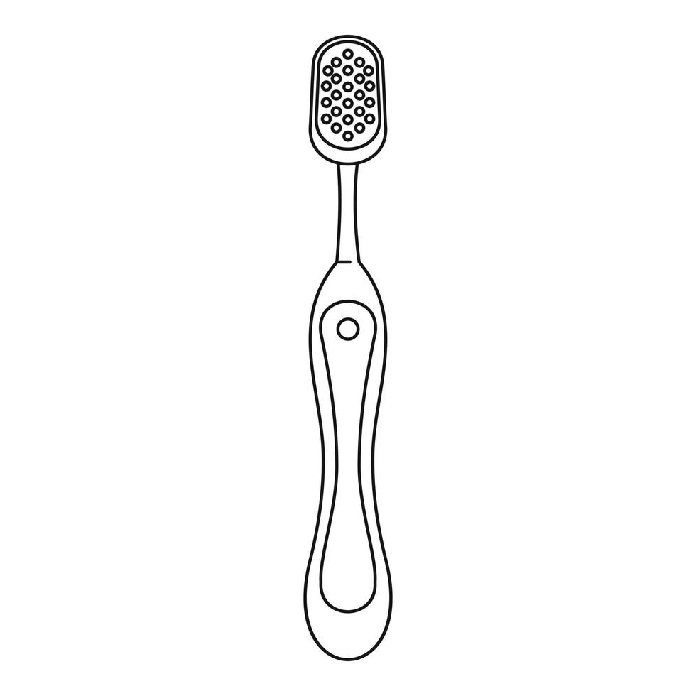 icono de cepillo de dientes de mujer, estilo de esquema vector