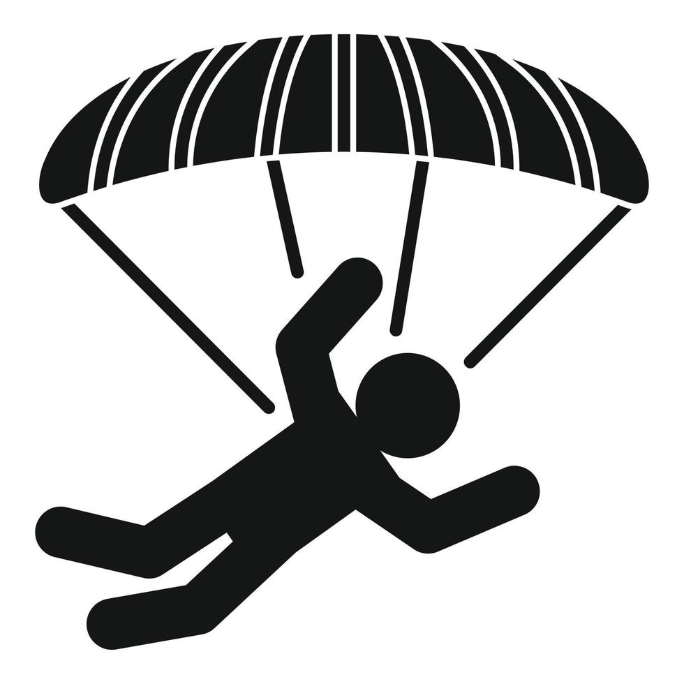 Parachute skydiver icon, simple style vector