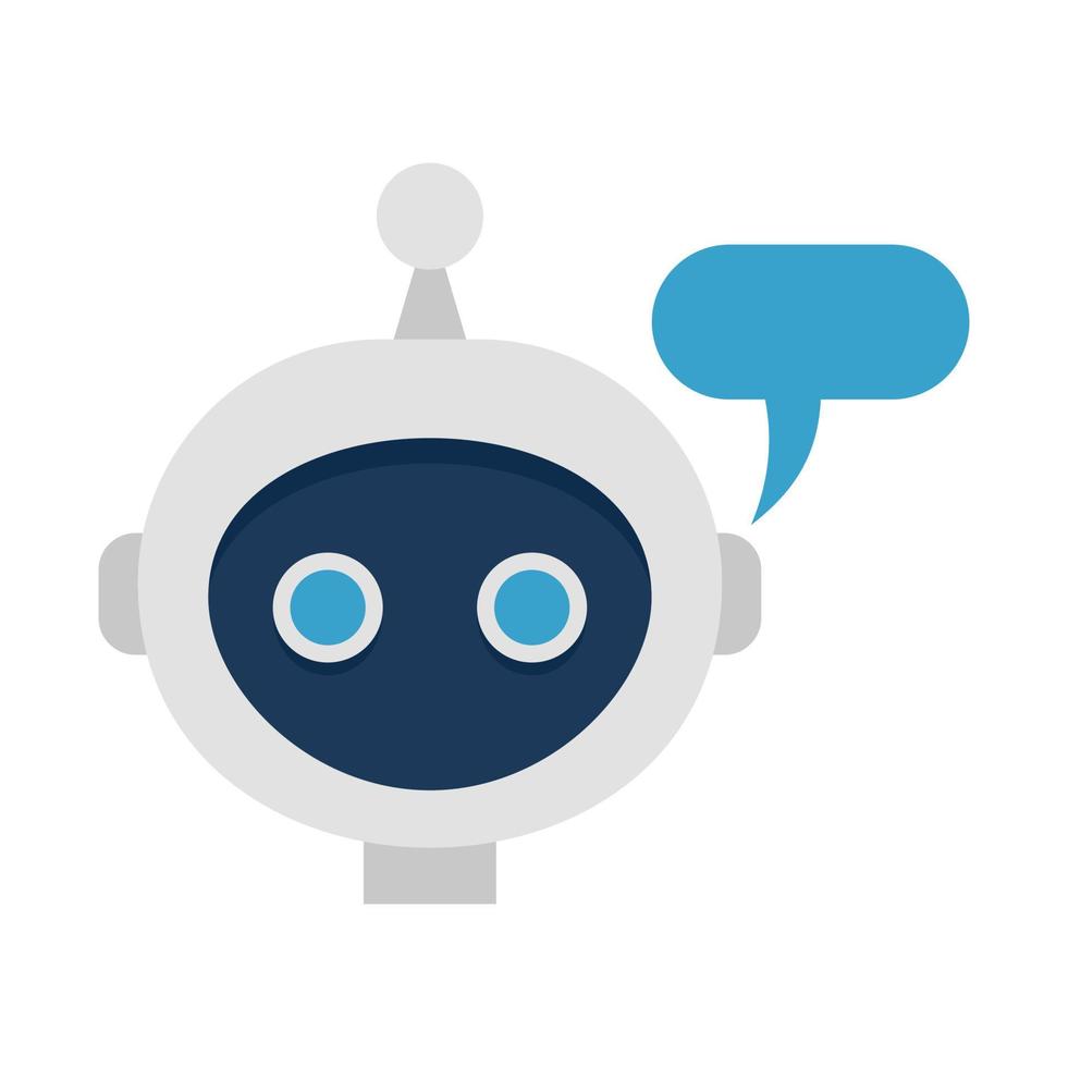 Mobile chatbot icon, flat style vector