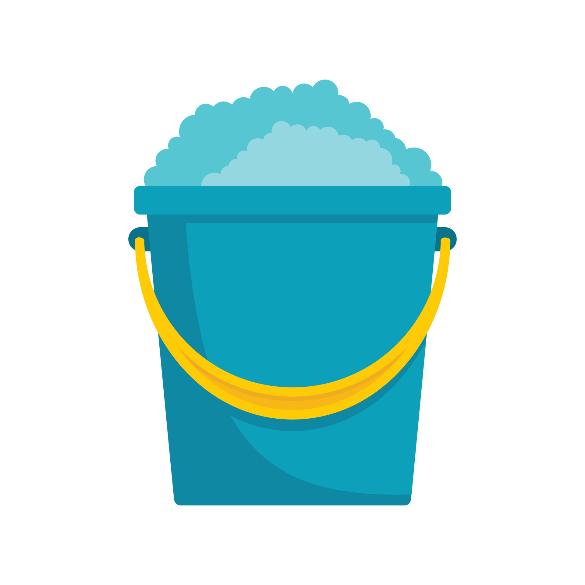Soap foam bucket icon, flat style 14492600 Vector Art at Vecteezy