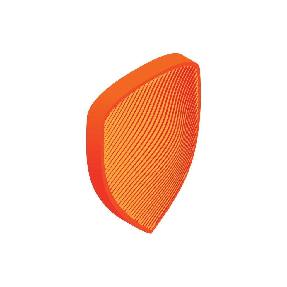 Striped shield icon, isometric 3d style vector