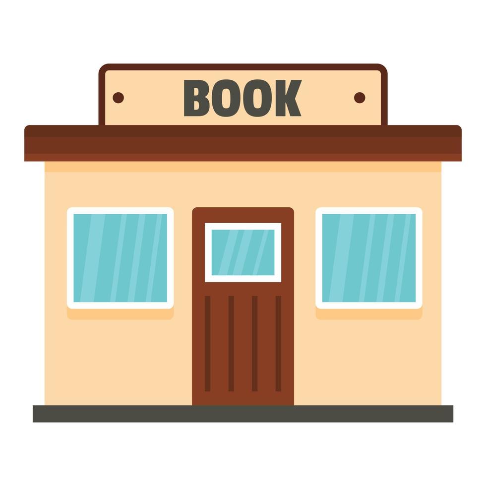 icono de la tienda de libros, estilo plano vector