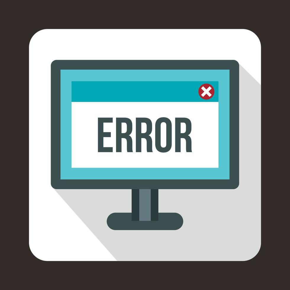 Error sign on a computer monitor icon vector