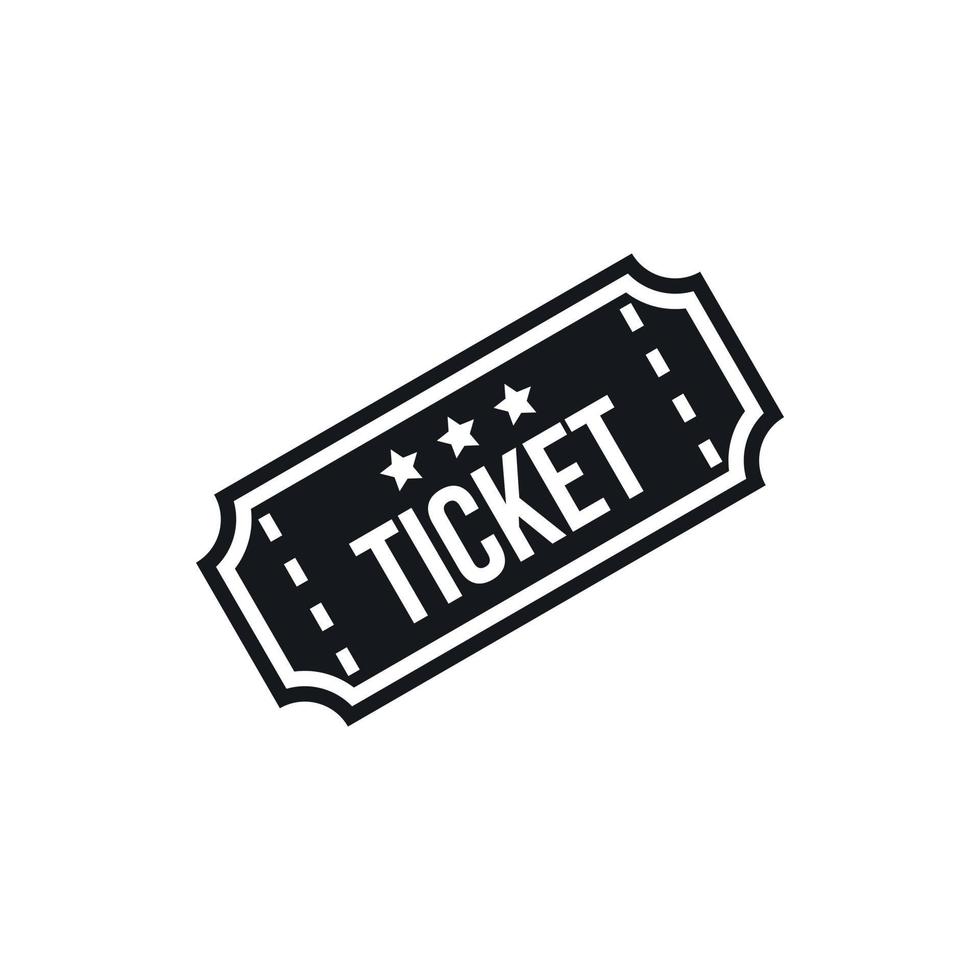 Movie ticket icon, simple style vector